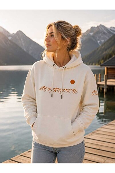 classy moda Unisex Beige Streetwear Oversize Hooded Casual Cotton Sweatshirt ...