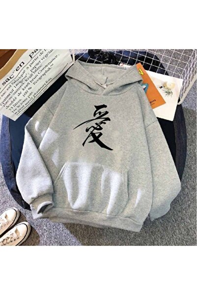 EFFRENATU Unisex Gray Oversize Hooded Sweatshirt with Kangaroo Pocket, 3 Thre...