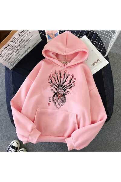 ZEMLİYA Modexa Unisex Hoody Pink Oversize Hooded Sweatshirt with Kangaroo Poc...