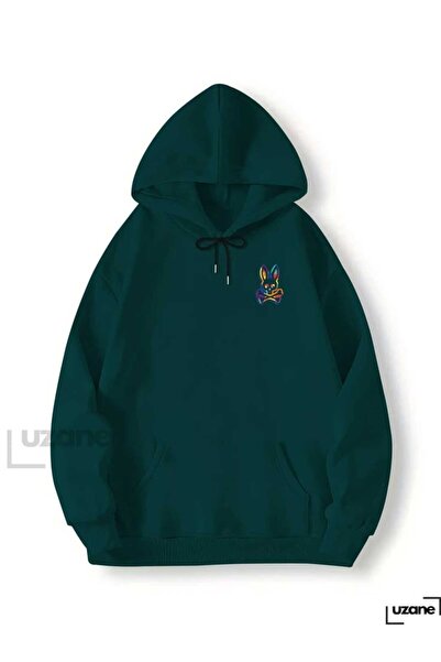 classy moda Unisex Green Casual Cut Hooded Sweatshirt with Inner Pockets Warm...