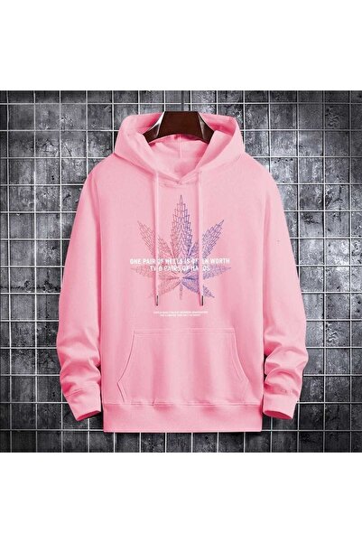 classy moda Unisex Pink Hooded Oversize Sweatshirt Comfortable Fit Cotton wit...