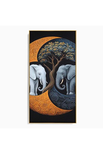Luxcanva Tablou Canvas Sub Copacul Vietii 60x120 cm cu Rama Auriu Sub Copacul...