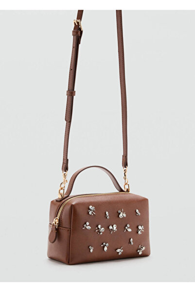 MANGO Woman Boncuklu mini çanta