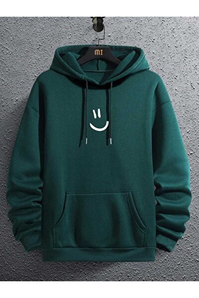 ZEMLİYA Modexa Unisex Hoody Green Drop Shoulder Oversize Hooded Casual Sweats...