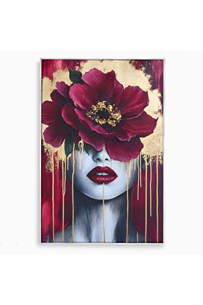 Luxcanva Tablou Canvas Chipul Ascuns 50x70 cm cu Rama Argintiu Chipul Ascuns ...