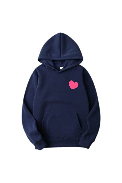 classy moda Unisex Navy Blue Hooded Oversize Sweatshirt Comfortable Fit Cotto...