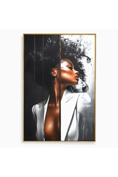 Luxcanva Tablou Canvas Forta Feminitatii 40x60 cm cu Rama Auriu Forta Feminit...