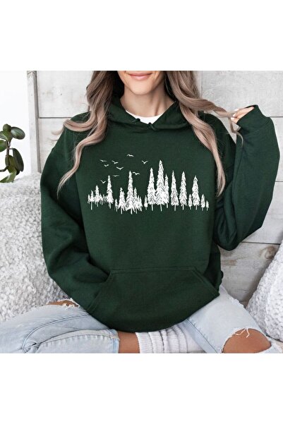 classy moda Unisex Πράσινο Φούτερ με Κουκούλα, Υπερμεγέθη, με Τσέπη Καγκουρό ...