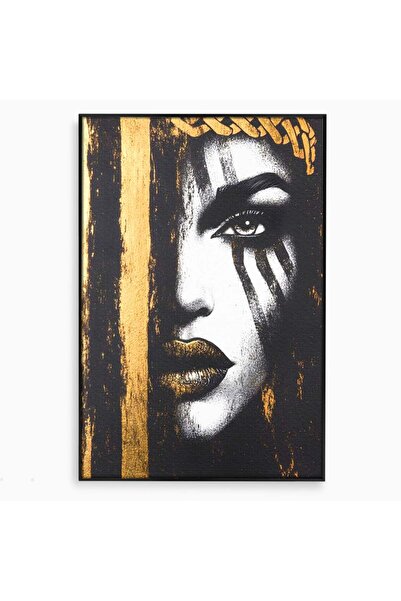 Luxcanva Tablou Canvas Femeia din Umbre 100x150 cm cu Rama Negru Femeia din U...