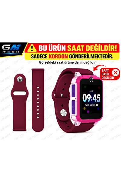 GM Tech MT42X Uyumlu Akıllı Çocuk Saati Kordonu 20mm Silikon Kordon - Yumuşak...
