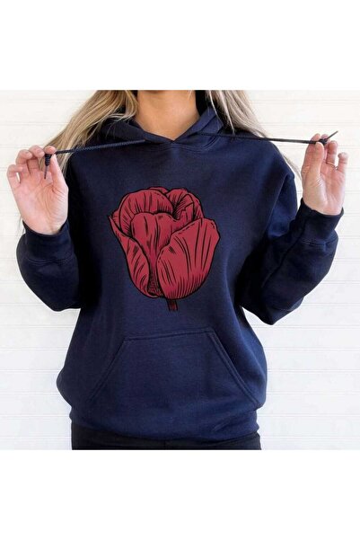 classy moda Unisex Navy Blue Hooded Oversize Sweatshirt Comfortable Fit Cotto...