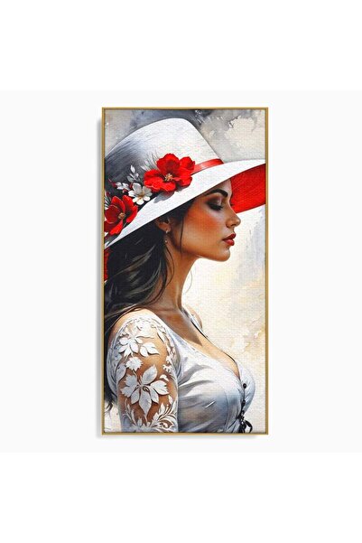 Luxcanva Tablou Canvas Profil de Epoca 70x140 cm cu Rama Auriu Profil de Epoc...