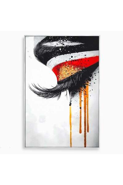 Luxcanva Tablou Canvas Privirea care Curge 70x100 cm cu Rama Argintiu Privire...