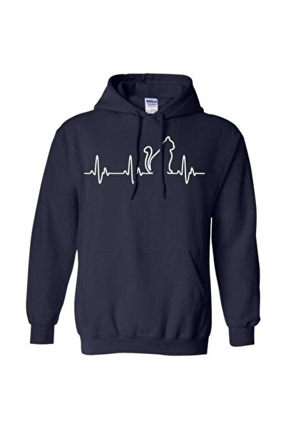 classy moda Unisex Navy Blue Kangaroo Pocket Thick Fabric Oversize Hooded Swe...