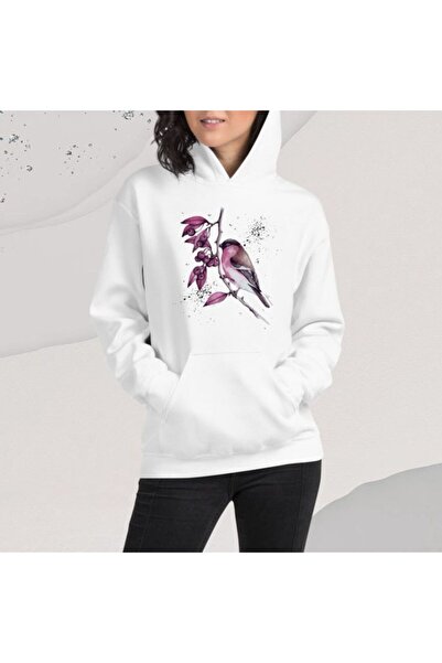 bellanova Unisex White Streetwear Oversize Hooded Casual Cotton Sweatshirt wi...