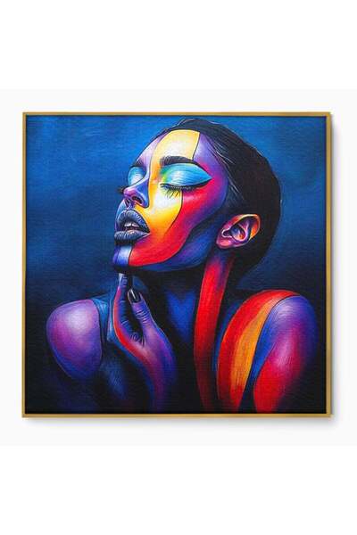 Luxcanva Tablou Canvas O Clipa de Liniste 50x50 cm cu Rama Auriu O Clipa de L...