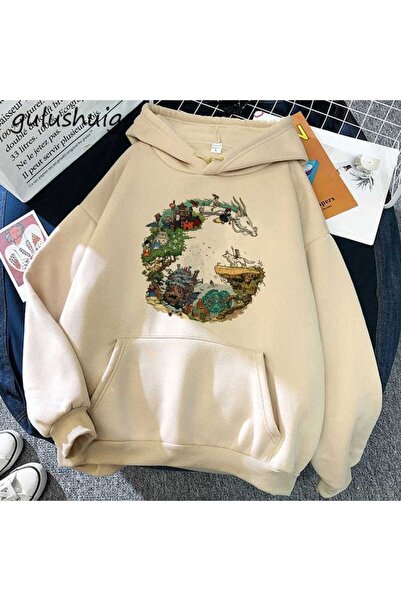 ZEMLİYA Modexa Unisex Hoody Beige Kangaroo Pocket Thick Fabric Oversize Hoode...