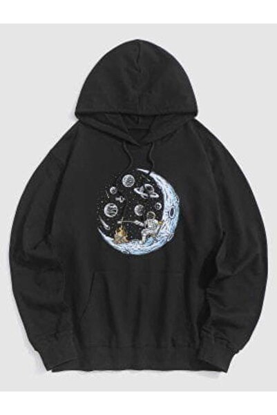 classy moda Unisex Black Casual Cut Hooded Sweatshirt with Inner Pockets, War...
