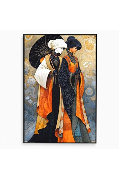 Luxcanva Tablou Canvas Fiicele Vantului Asiatic 40x60 cm cu Rama Negru Fiicel...