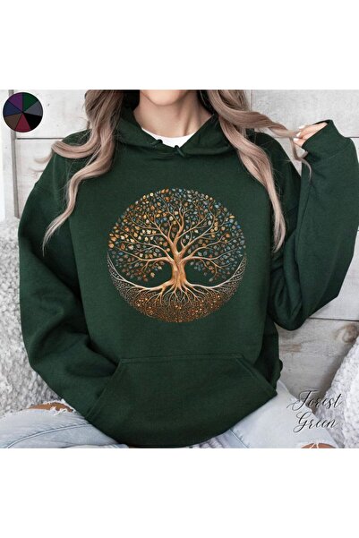 classy moda Unisex Green Kangaroo Pocket Thick Fabric Oversize Hooded Sweatsh...