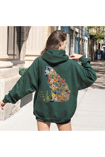 ZEMLİYA Modexa Unisex Hoody Green Streetwear Oversize Hooded Casual Cotton Sw...