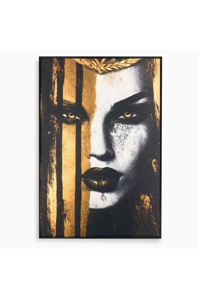 Luxcanva Tablou Canvas Forta Unei Priviri 40x60 cm cu Rama Negru Forta Unei P...