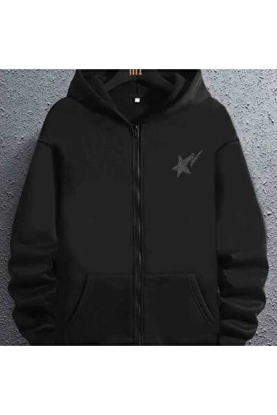 valeriae Unisex Black Hooded Oversize Sweatshirt Comfortable Fit Cotton with ...