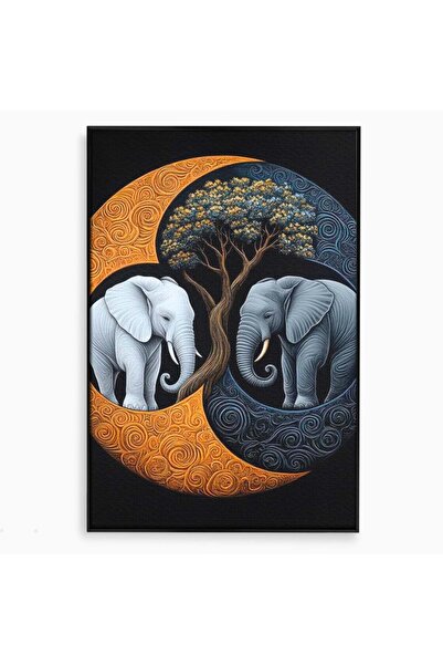 Luxcanva Tablou Canvas Sub Copacul Vietii 80x120 cm cu Rama Negru Sub Copacul...
