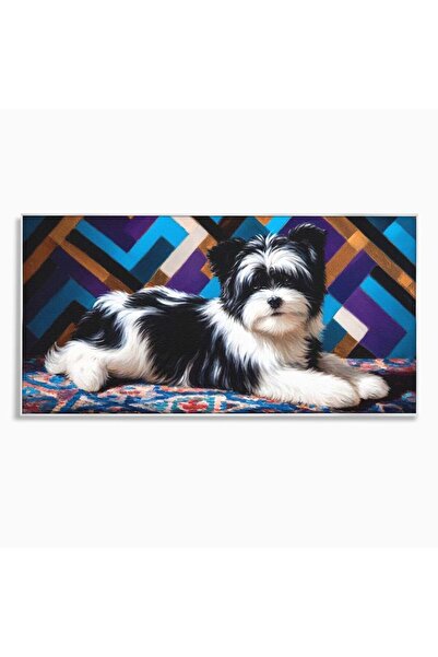 Luxcanva Tablou Canvas Coltul Colorat 120x60 cm cu Rama Argintiu Coltul Color...