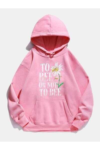 ZEMLİYA Modexa Unisex Hoody Pink Hooded Oversize Sweatshirt Comfortable Fit C...