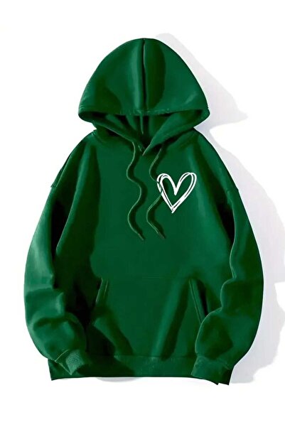 ZEMLİYA Modexa Unisex Hoody Green Kangaroo Pocket Thick Fabric Oversize Hoode...