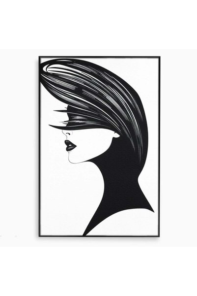 Luxcanva Tablou Canvas Femeia din Umbra 80x120 cm cu Rama Negru Femeia din Um...
