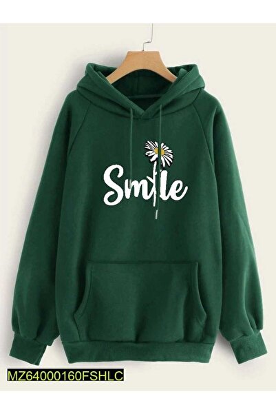 ZEMLİYA Modexa Unisex Hoody Green Relaxed Fit Hooded Kangaroo Pocket Thick Sw...