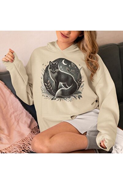 classy moda Unisex Beige Streetwear Oversize Hooded Casual Cotton Sweatshirt ...