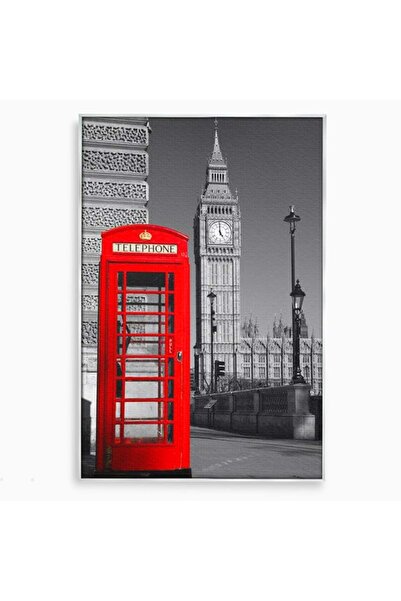 Luxcanva Tablou Canvas Fereastra spre Londra 70x100 cm cu Rama Argintiu Ferea...