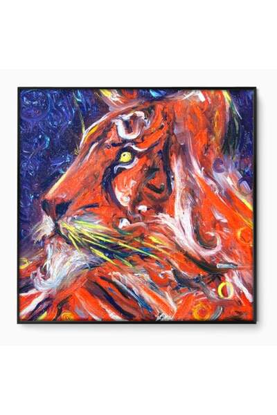 Luxcanva Tablou Canvas Glorie Aprinsa 90x90 cm cu Rama Negru Glorie Aprinsa L...