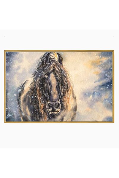 Luxcanva Tablou Canvas Calatorie prin Viscol 60x40 cm cu Rama Auriu Calatorie...