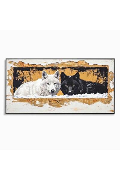 Luxcanva Tablou Canvas Intalnirea Extremelor 140x70 cm cu Rama Negru Intalnir...
