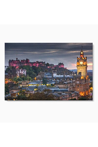 Luxcanva Tablou Canvas Castelul din Edinburgh 100x70 cm pe Sasiu Lemn Castelu...