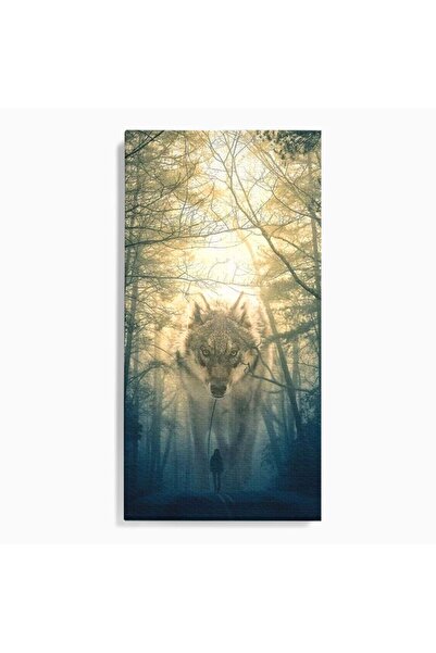 Luxcanva Tablou Canvas Lupul din Poveste 50x100 cm pe Sasiu Lemn Lupul din Po...