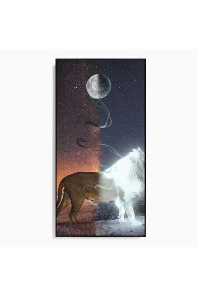 Luxcanva Tablou Canvas Chemarea Lunii 60x120 cm cu Rama Negru Chemarea Lunii ...