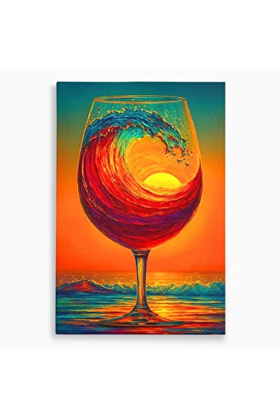 Luxcanva Tablou Canvas Valul de Foc 50x70 cm pe Sasiu Lemn Valul de Foc Vin R...