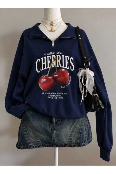 COHERENT Unisex Ανδρικό/Γυναικείο φούτερ με κουκούλα CHERRIES, πολύχρωμο, με ...