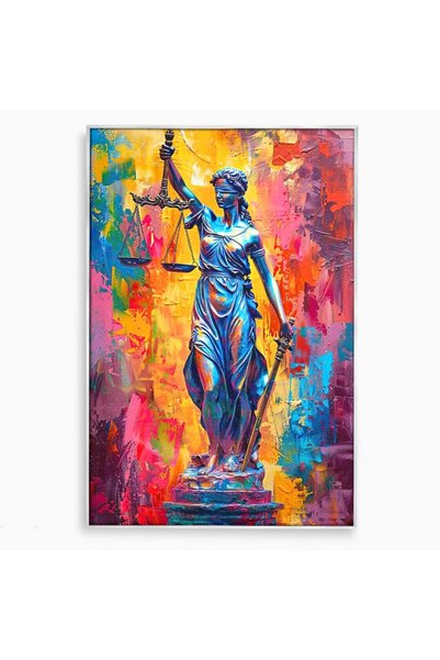 Luxcanva Tablou Canvas Themis 40x60 cm cu Rama Argintiu Themis Zeita Justitie...