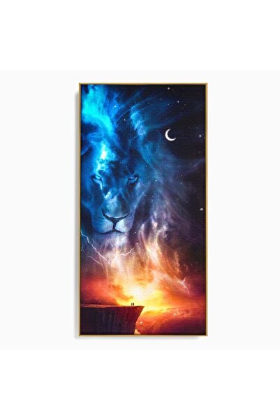 Luxcanva Tablou Canvas Intalnire cu Infinitul 70x140 cm cu Rama Auriu Intalni...