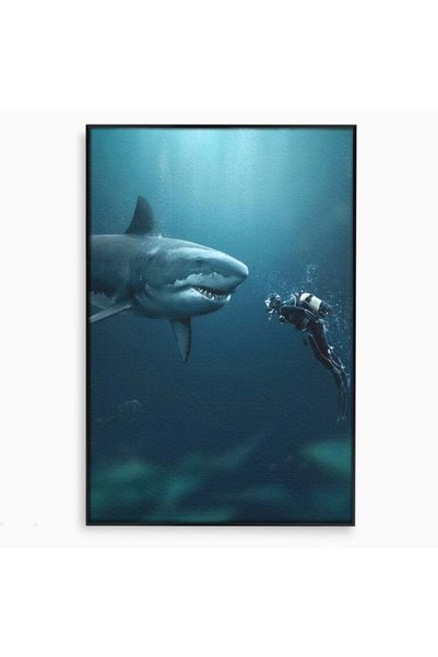 Luxcanva Tablou Canvas Intalnire in Adancuri 40x60 cm cu Rama Negru Intalnire...