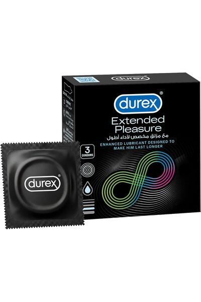 Durex Extended Pleasure Condoms For Men With Enhanced Lubricant - 3 Pieces