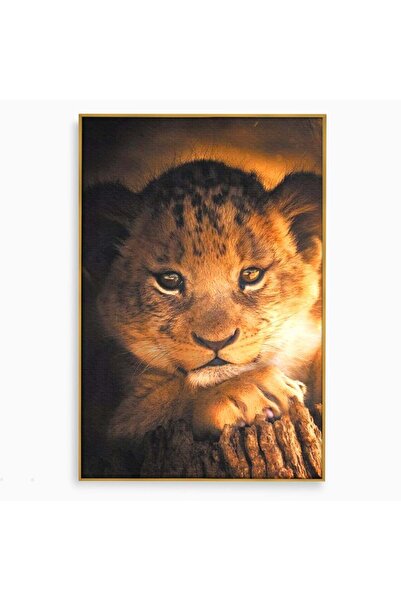 Luxcanva Tablou Canvas Micul Rege 70x100 cm cu Rama Auriu Micul Rege Mostenit...