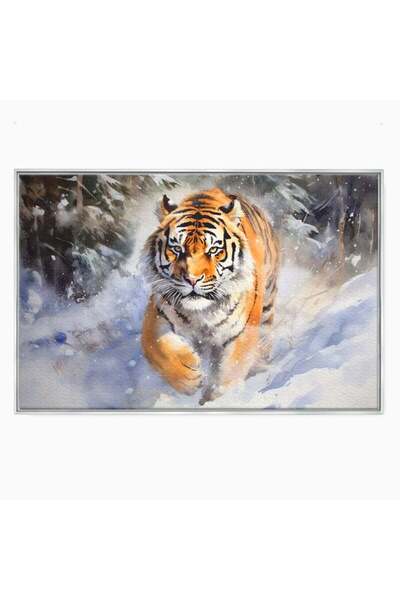 Luxcanva Tablou Canvas Regele Furtunii de Zapada 120x80 cm cu Rama Argintiu R...