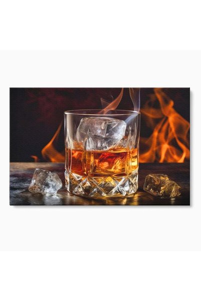 Luxcanva Tablou Canvas Flacara in Cristal 120x80 cm pe Sasiu Lemn Flacara in ...
